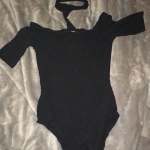 Size Small Black Bodysuit with choker attached